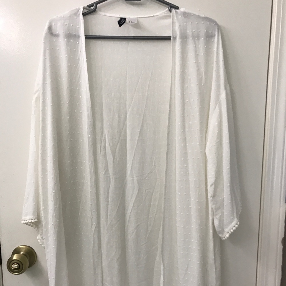 Semi Sheer White Kimono
